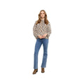 Charlie B Women's Mock Neck 3/4 Bell Sleeve Space Dye Sweater, Verveine, alternate view 3