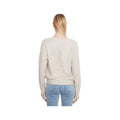 Charlie B Women's Floral Applique V-Neck Sweater, Almond, alternate view 1