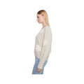 Charlie B Women's Floral Applique V-Neck Sweater, Almond, alternate view 2