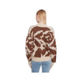Charlie B Women's Cow Print V-Neck Cardigan, Ranch, alternate view 1