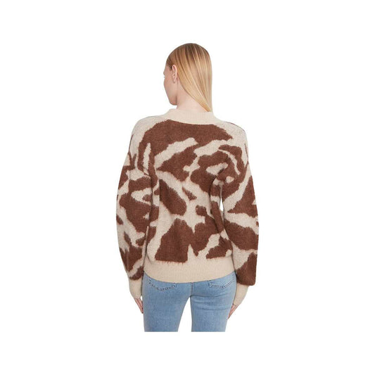 Charlie B Women's Cow Print V-Neck Cardigan, Ranch, alternate view 1