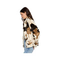 Charlie B Women's Cow Print Faux Fur Jacket, Blotchy, alternate view 2