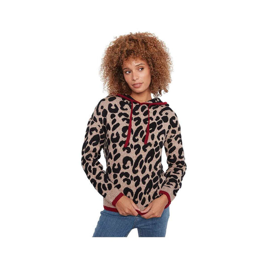 Charlie B Women's Printed Leopard Hoodie Sweater, Animal