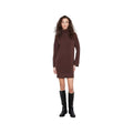 Charlie B Women's Mock Neck Sweater Dress, Coffee, alternate view 3