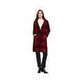 Charlie B Women's Long Plaid Knit Coatigan, Cranberry