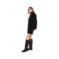 Charlie B Women's Mock Neck Sweater Dress, Black, alternate view 2