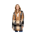 Charlie B Women's Plaid Boucle Tailored Knit Coat, Taupe