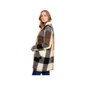Charlie B Women's Plaid Boucle Tailored Knit Coat, Taupe, alternate view 2