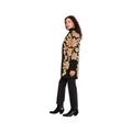 Charlie B Women's Floral Flocked Sherpa Coat, Black, alternate view 2