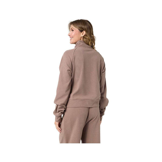 Coco+Carmen Women's Weekend Brushed Half-Zip Long Sleeve Pullover, Hardwood, alternate view 1