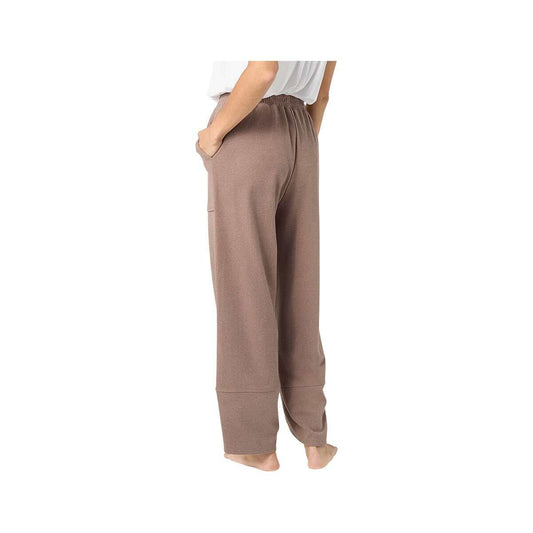Coco+Carmen Women's Weekend Brushed Scalloped Wide Leg Lounge Pants, Hardwood, alternate view 1
