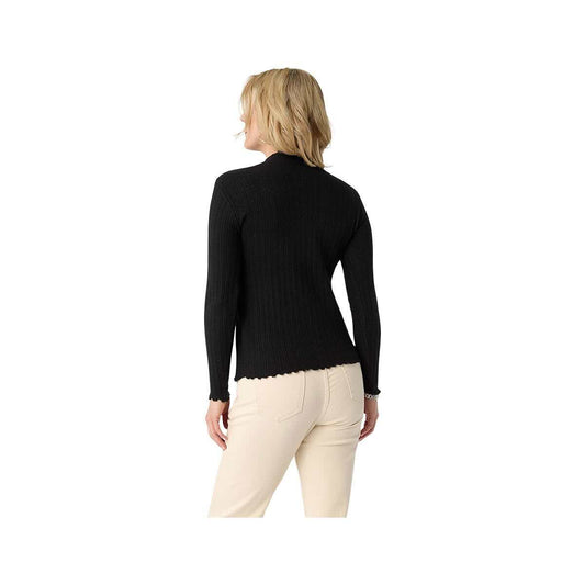 Coco+Carmen Women's Avalee Funnel Neck Cable Knit Sweater, Black, alternate view 1