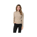 Coco+Carmen Women's Avalee Funnel Neck Cable Knit Sweater, Taupe