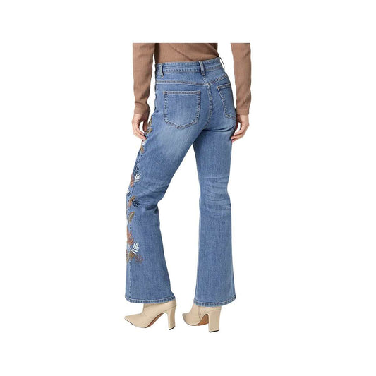 Coco+Carmen Women's Bambu Soft Flare Jeans with Leaf Embroidery, Medium Denim, alternate view 1