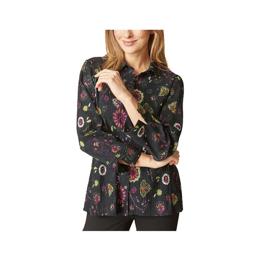 Habitat Women's Boho Floral Crinkle Cotton Long Sleeve Shirt