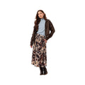 Tribal Sportswear Women's Flowy Plissė Printed Crepe Skirt, Steel, alternate view 2