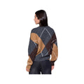 Tribal Women's Blue Thread Diamond Pattern Button Front Knit Cardigan, Charcoal, alternate view 1