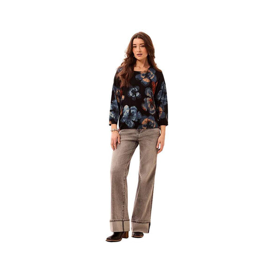 Tribal Women's 3/4 Sleeve Crewneck Sweater, Maple