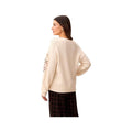 Tribal Sportswear Women's Eyelash Embroidered Long Sleeve Crew Neck Sweater, Moonstone, alternate view 1