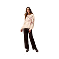 Tribal Sportswear Women's Eyelash Embroidered Long Sleeve Crew Neck Sweater, Moonstone, alternate view 2