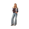 Tribal Women's Novelty Jacquard V-Neck Sweater Cardigan, Satinsky, alternate view 2