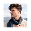 John Hanley Merino Luxury Wool Scarf, Charcoal, alternate view 1