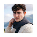 John Hanley Merino Luxury Wool Scarf, Charcoal, alternate view 3