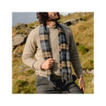 John Hanly Irish Wool Scarf, Navy Beige Plaid, alternate view 6