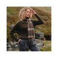 John Hanley Merino Luxury Wool Scarf, Beige Plaid, alternate view 3