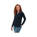 Old Ranch Women's Tia Waffle Knit Floral Long Sleeve Top, Navy
