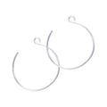 Backward Loop Large Silver Earrings