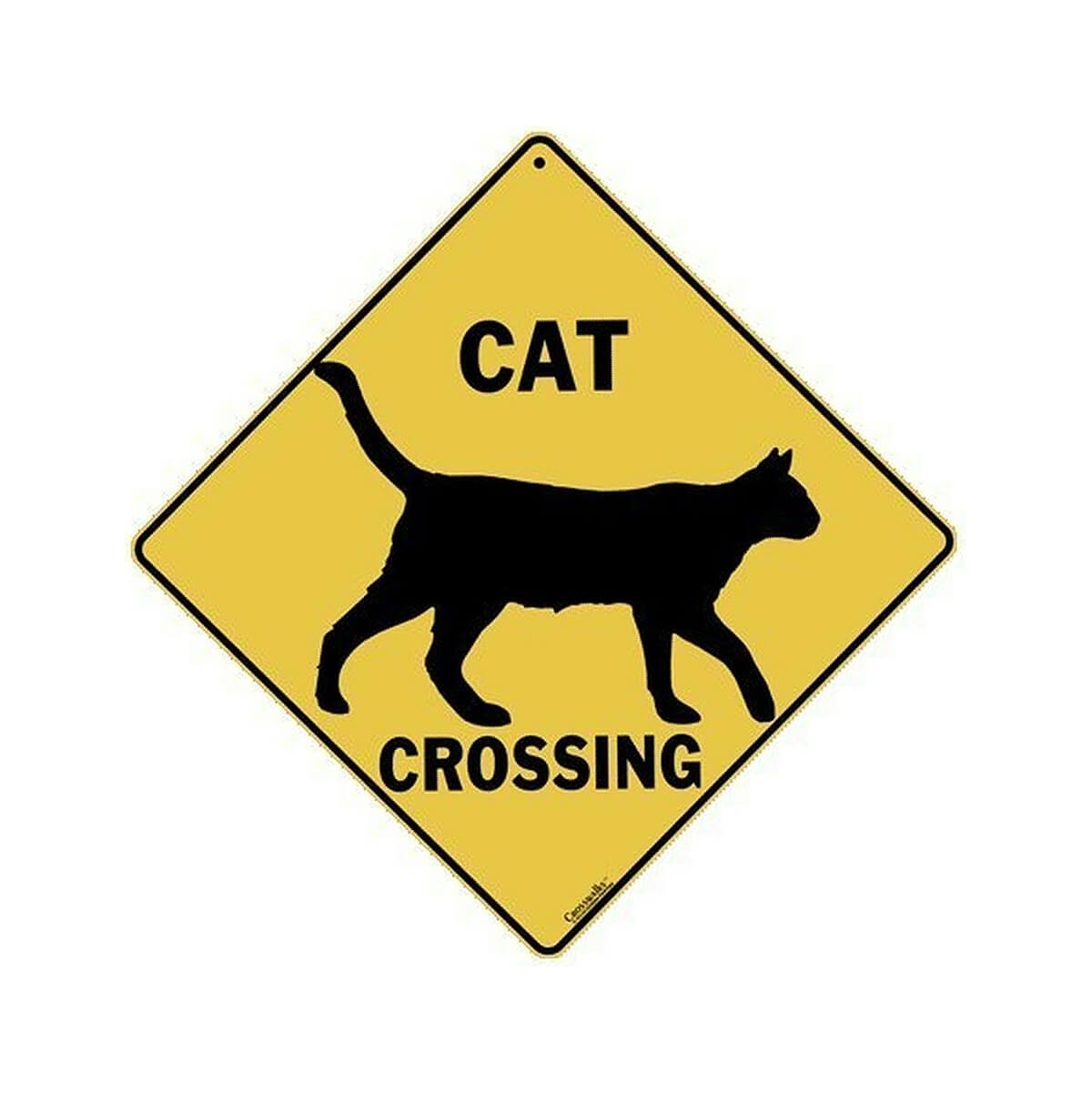 Cat Control Sign Atlas Screen Printing Cat Crossing Metal Sign – Mast General Store