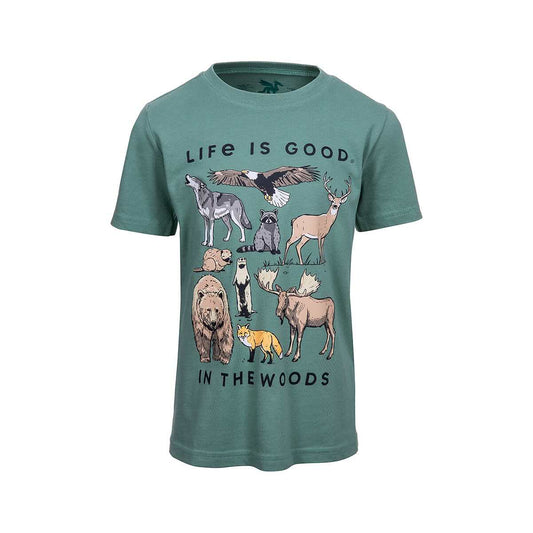 Life is Good Kids LIG In The American Woods Short Sleeve Crusher T-Shirt, Birch White