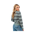 Old Ranch Women's Alpine Whisper Jacquard Knit Striped Sweater, Silverpine, alternate view 1
