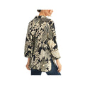 JODIFL Women's Large Floral Print 3/4 Sleeve Top, Black, alternate view 1