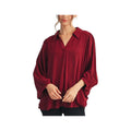 Jodifl Women's Dolman Sleeve Floral V-Neck Top, Burgandy