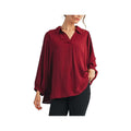 Jodifl Women's Dolman Sleeve Floral V-Neck Top, Burgandy, alternate view 2