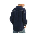 Jodifl Women's Long Sleeve Corduroy Shirt with Floral Contrast, Navy, alternate view 1