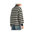JODIFL Women's Stripe Long Puff Sleeve Polo Top, Black, alternate view 2