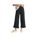 Jodifl Women's High Waisted Wide Leg Ruffle Pants, Black
