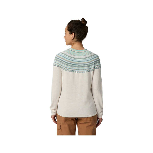 Royal Robbins Women's Westlands Fairisle Crew Sweater, Chalk, alternate view 1