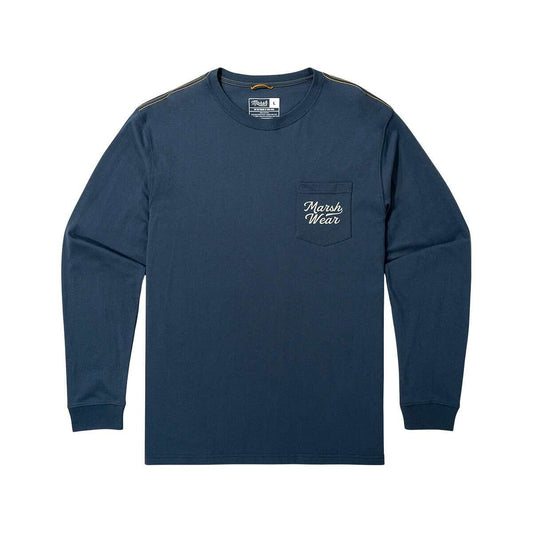 Marsh Wear Men's Roadside Long Sleeve T-Shirt, Dark Denim, alternate view 1