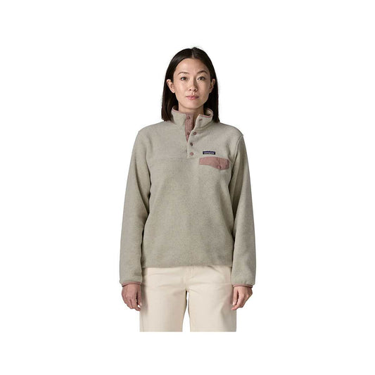 Patagonia Women's Lightweight Synchilla Snap-T Fleece Pullover, Oat Heather Moon Taup