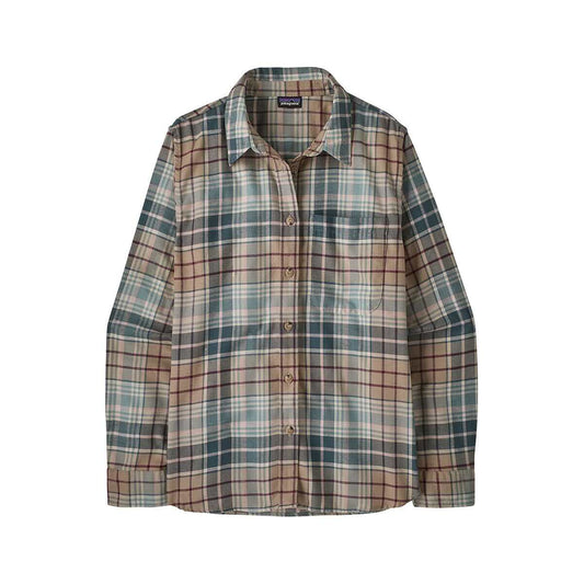 Patagonia Women's Lightweight Fjord Flannel Shirt, Depth Blue Sage, alternate view 1