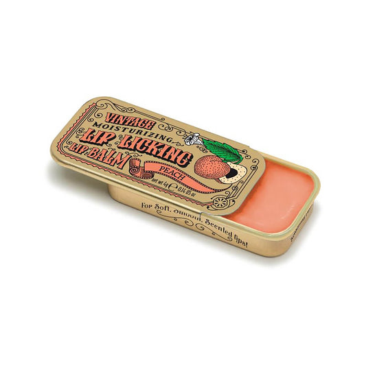 Color swatch for Vintage Slider Tin Lip Licking Lip Balm in Bubble Gum