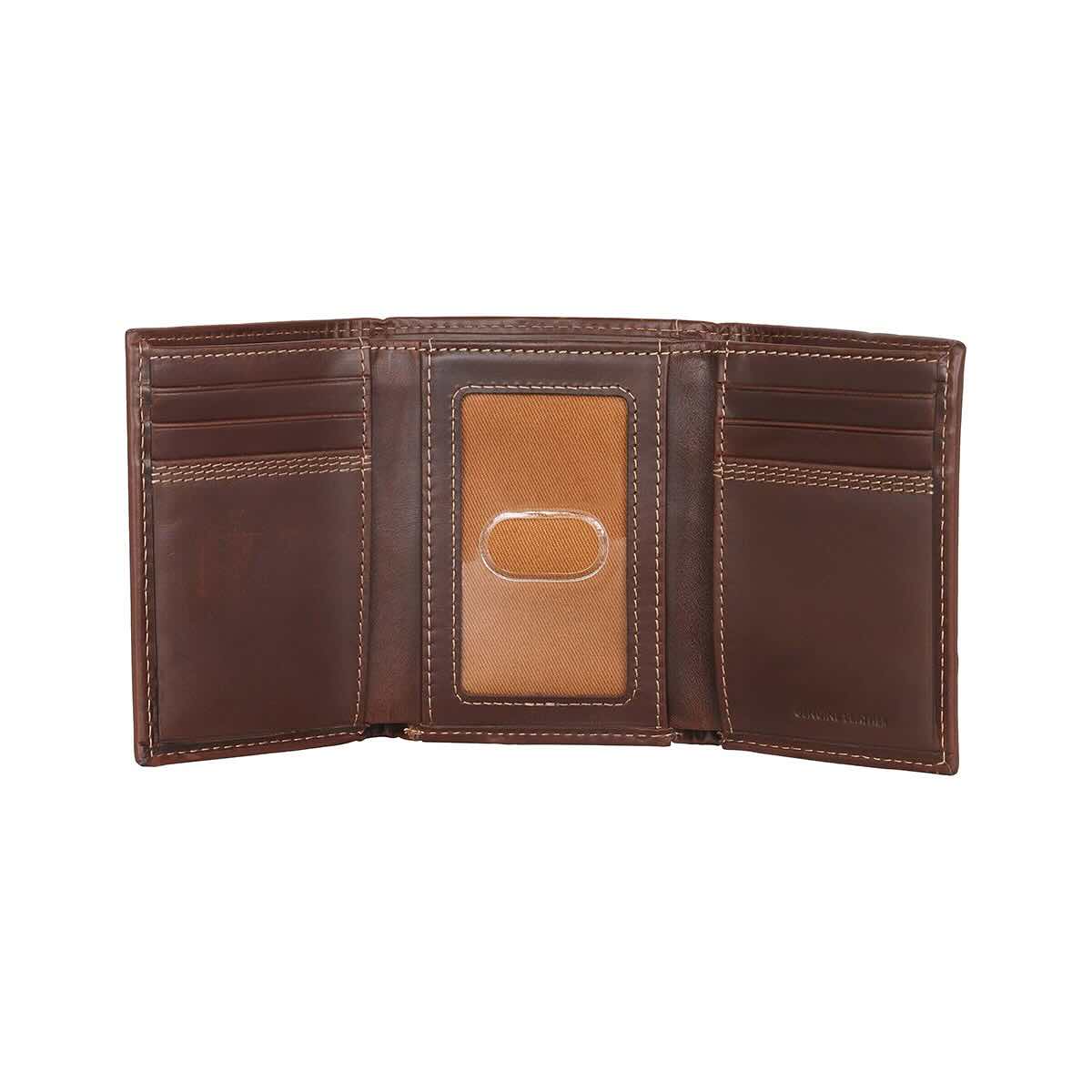 Carhartt Men's Leather Triple-Stitched Trifold Wallet – Mast
