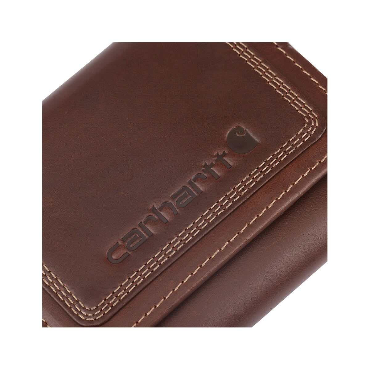 Carhartt Men's Leather Triple-Stitched Trifold Wallet – Mast