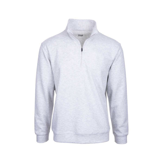 Taylor Dry Goods Men's Quarter Zip Sweater, Grey Heather