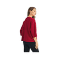 JODIFL Women's Drop Shoulder V-Neck 3/4 Sleeve Blouse, Burgandy, alternate view 1