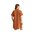 Jodifl Women's Short Sleeve V-Neck Shift Dress, Camel, alternate view 1